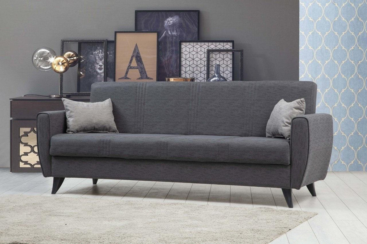 Canapea extensibilă Zaden, 3 locuri, Diverse culori, 207x77x86 cm - Gri închis | SKU: 730MST1212 | Canapea extensibilă Zaden, 3 locuri, 207x77x86 cm, varianta Gri închis, produs pentru amenajarea locuinței, disponibil online în România la CasaMob