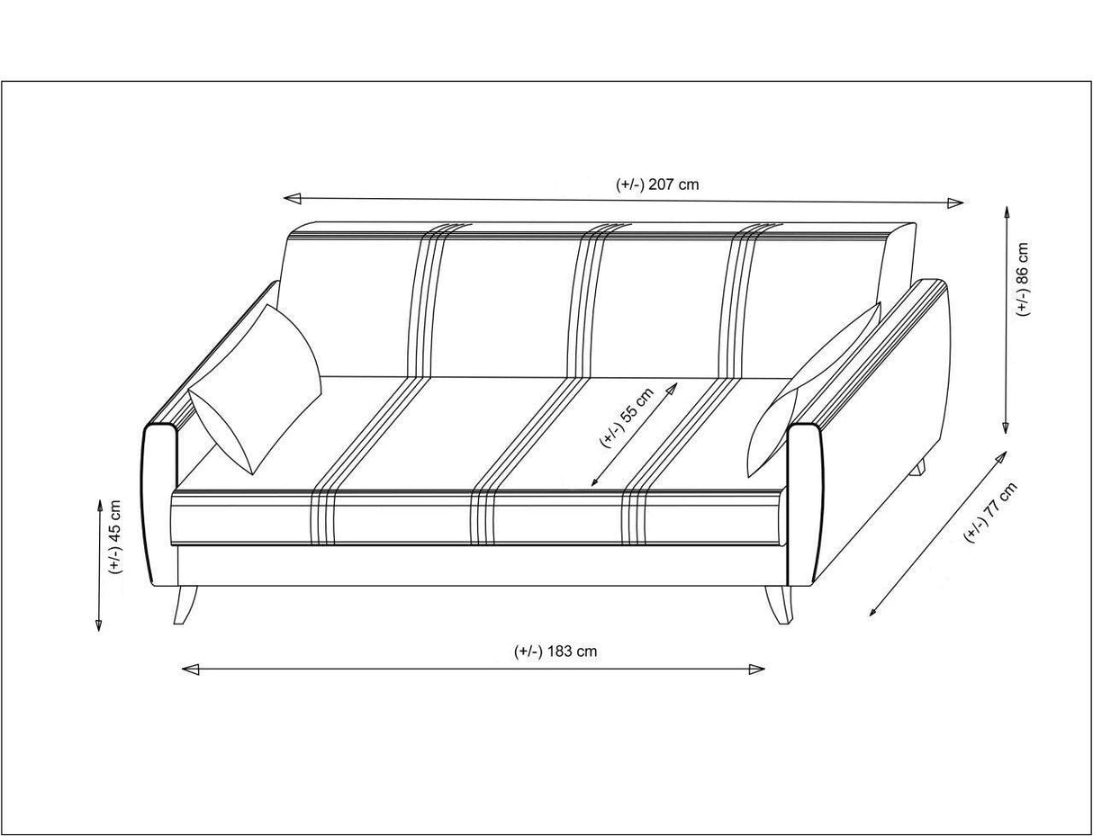 Canapea extensibilă Zaden, 3 locuri, Diverse culori, 207x77x86 cm - Gri închis | SKU: 730MST1212 | Canapea extensibilă Zaden, 3 locuri, 207x77x86 cm, varianta Gri închis, produs pentru amenajarea locuinței, disponibil online în România la CasaMob