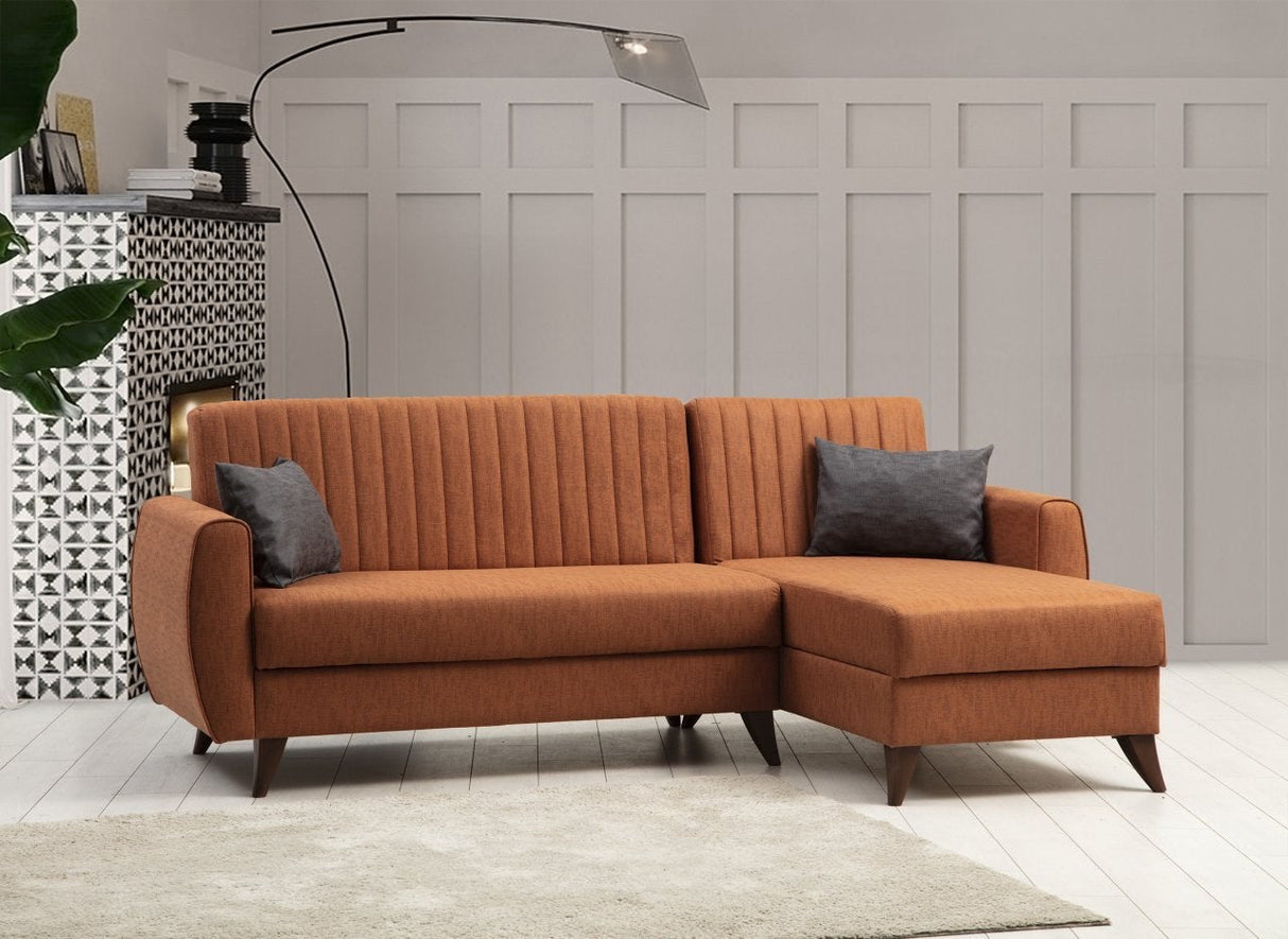 Canapea extensibilă Alkon, Colț, Diverse culori, 223x130x86 cm - Roșu cărămiziu | SKU: 730MST1303 | Canapea extensibilă Alkon, Colț, 223x130x86 cm, varianta Roșu cărămiziu, produs pentru amenajarea locuinței, disponibil online în România la CasaMob