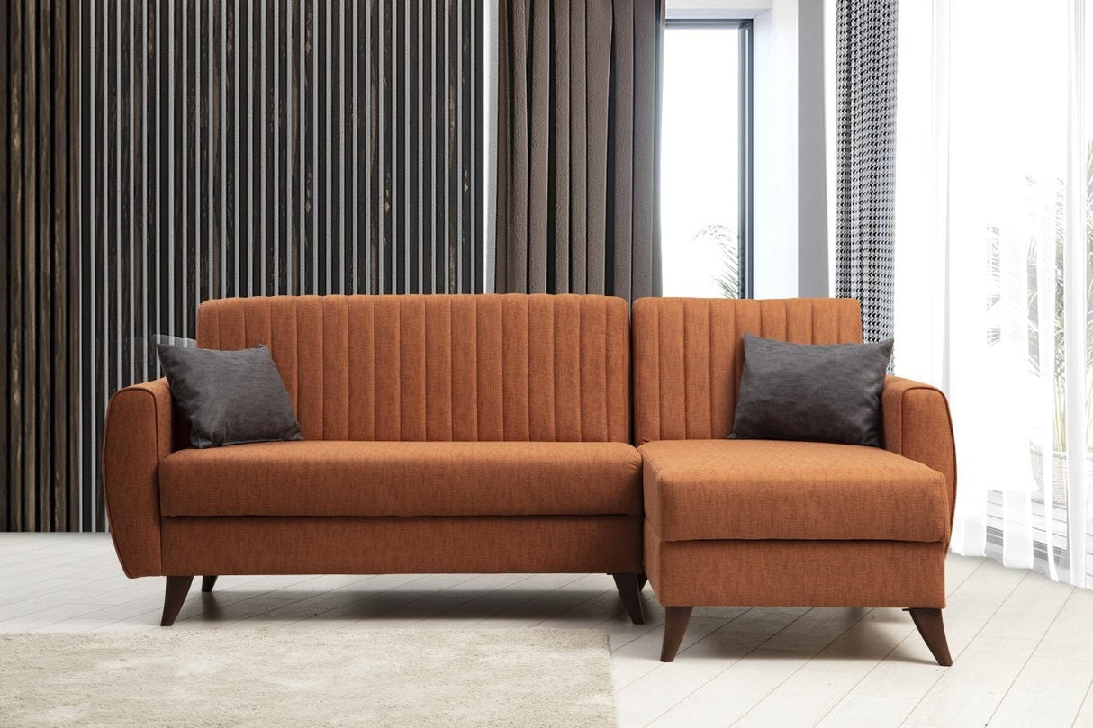 Canapea extensibilă Alkon, Colț, Diverse culori, 223x130x86 cm - Roșu cărămiziu | SKU: 730MST1303 | Canapea extensibilă Alkon, Colț, 223x130x86 cm, varianta Roșu cărămiziu, produs pentru amenajarea locuinței, disponibil online în România la CasaMob