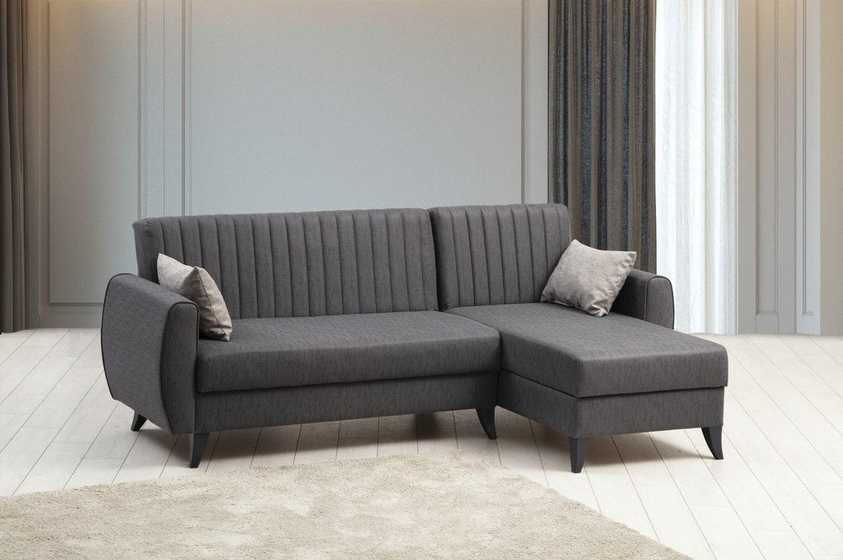 Canapea extensibilă Alkon, Colț, Diverse culori, 223x130x86 cm - Gri închis | SKU: 730MST1304 | Canapea extensibilă Alkon, Colț, 223x130x86 cm, varianta Gri închis, produs pentru amenajarea locuinței, disponibil online în România la CasaMob