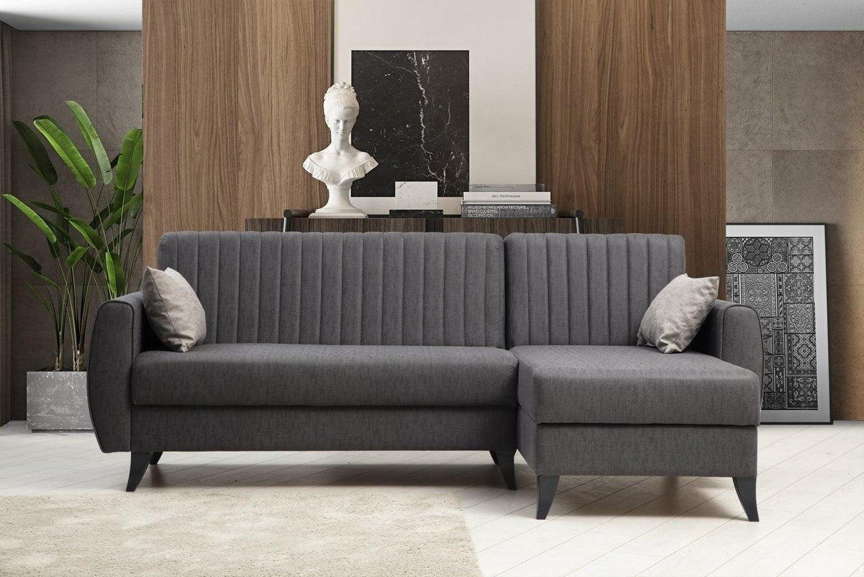 Canapea extensibilă Alkon, Colț, Diverse culori, 223x130x86 cm - Gri închis | SKU: 730MST1304 | Canapea extensibilă Alkon, Colț, 223x130x86 cm, varianta Gri închis, produs pentru amenajarea locuinței, disponibil online în România la CasaMob