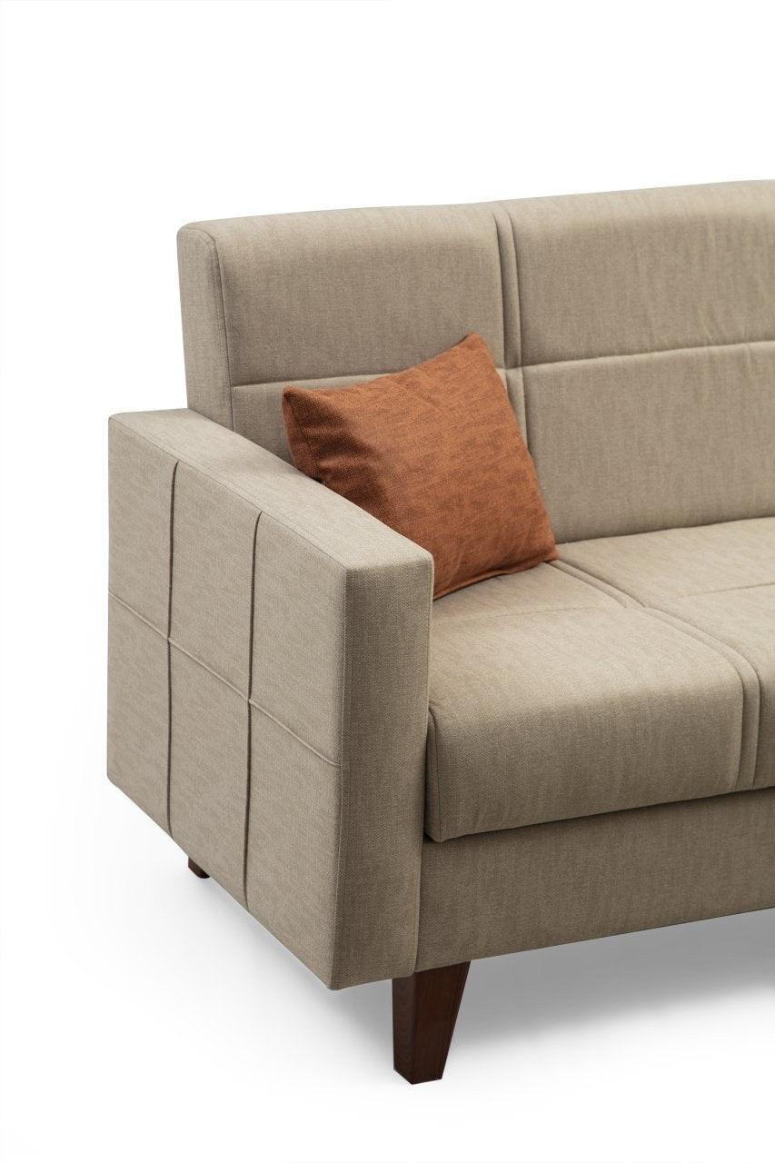 Canapea extensibilă Polya, Colț, Diverse culori, 216x130x86 cm - Bej | SKU: 730MST1306 | Canapea extensibilă Polya, Colț, 216x130x86 cm, varianta Bej, produs pentru amenajarea locuinței, disponibil online în România la CasaMob