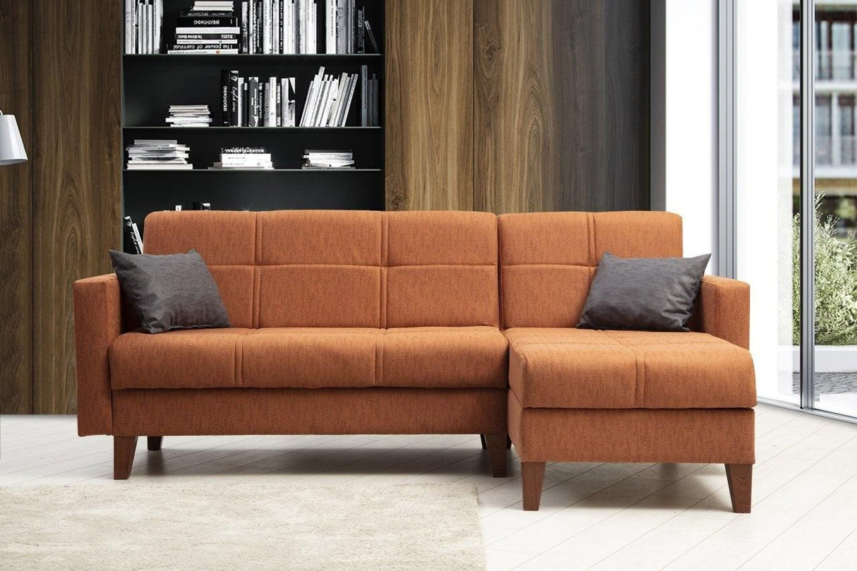 Canapea extensibilă Polya, Colț, Diverse culori, 216x130x86 cm - Roșu cărămiziu | SKU: 730MST1307 | Canapea extensibilă Polya, Colț, 216x130x86 cm, varianta Roșu cărămiziu, produs pentru amenajarea locuinței, disponibil online în România la CasaMob