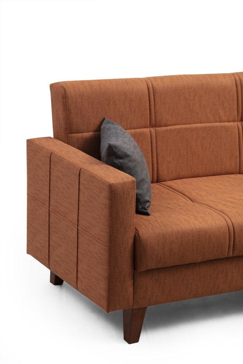 Canapea extensibilă Polya, Colț, Diverse culori, 216x130x86 cm - Roșu cărămiziu | SKU: 730MST1307 | Canapea extensibilă Polya, Colț, 216x130x86 cm, varianta Roșu cărămiziu, produs pentru amenajarea locuinței, disponibil online în România la CasaMob