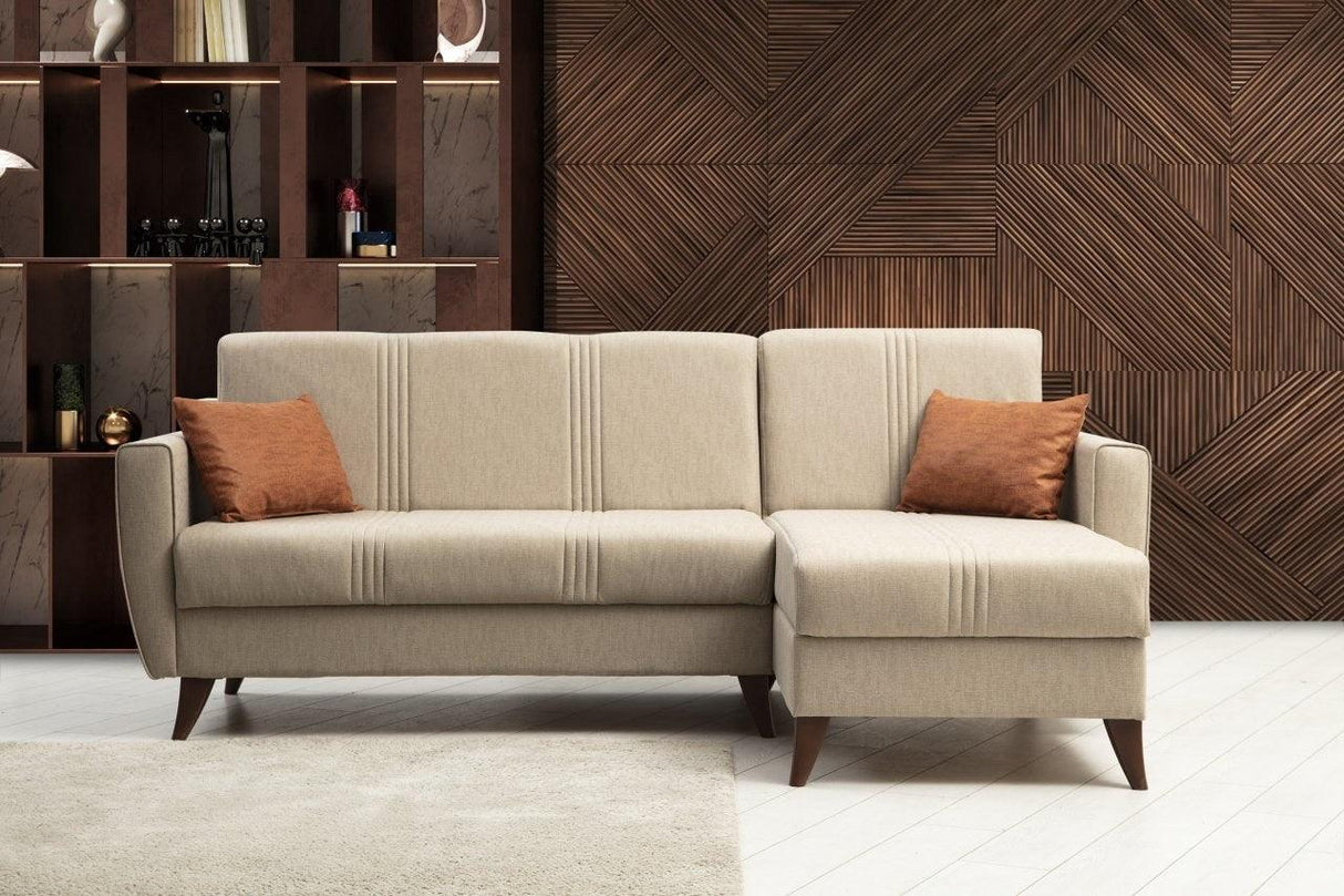 Canapea extensibilă Zaden, Colț, Diverse culori, 218x130x86 cm - Bej | SKU: 730MST1310 | Canapea extensibilă Zaden, Colț, 218x130x86 cm, varianta Bej, produs pentru amenajarea locuinței, disponibil online în România la CasaMob