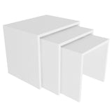Set 3 măsuțe de cafea Zariel, Alb, 33x35x33 cm