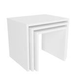 Set 3 măsuțe de cafea Zariel, Alb, 33x35x33 cm