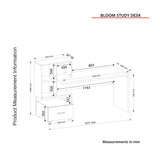 Birou Bloom, Alb - Nuc, 120x60x74 cm