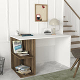 Birou Elegance, Alb - Nuc, 120x60x75 cm