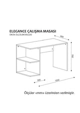 Birou Elegance, Alb - Nuc, 120x60x75 cm