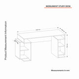 Birou Monument, Diverse culori, 154x60x75 cm - Alb - Nuc | SKU: 731WAT3820 | Birou Monument, 154x60x75 cm, varianta Alb - Nuc, produs pentru amenajarea locuinței, disponibil online în România la CasaMob