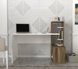 Birou Side, Alb - Nuc, 120x60x74 cm