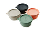 Set recipiente pentru depozitare 4 bucăți SC-4277, Antracit - Verde - Portocaliu - Crem, 10x10x11 cm