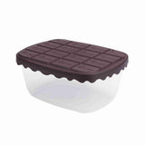 Set recipiente pentru depozitare 3 bucăți SC-4275, Maro - Transparent, 12x17x5 cm