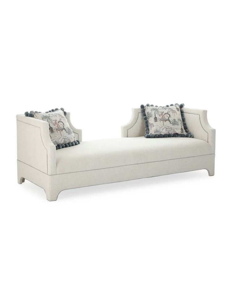 Taburet Ceremony Koltuk Pouffe, Crem, 50x120 cm
