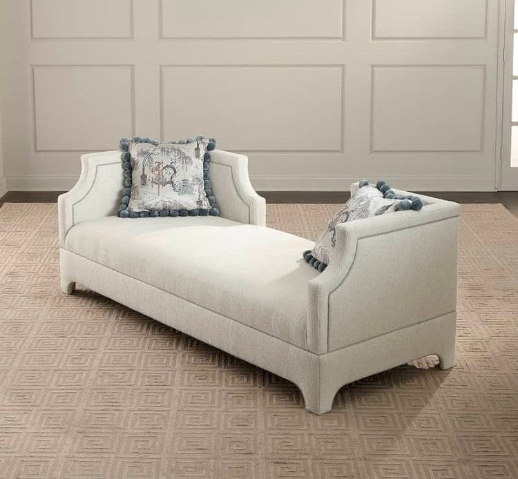 Taburet Ceremony Koltuk Pouffe, Crem, 50x120 cm