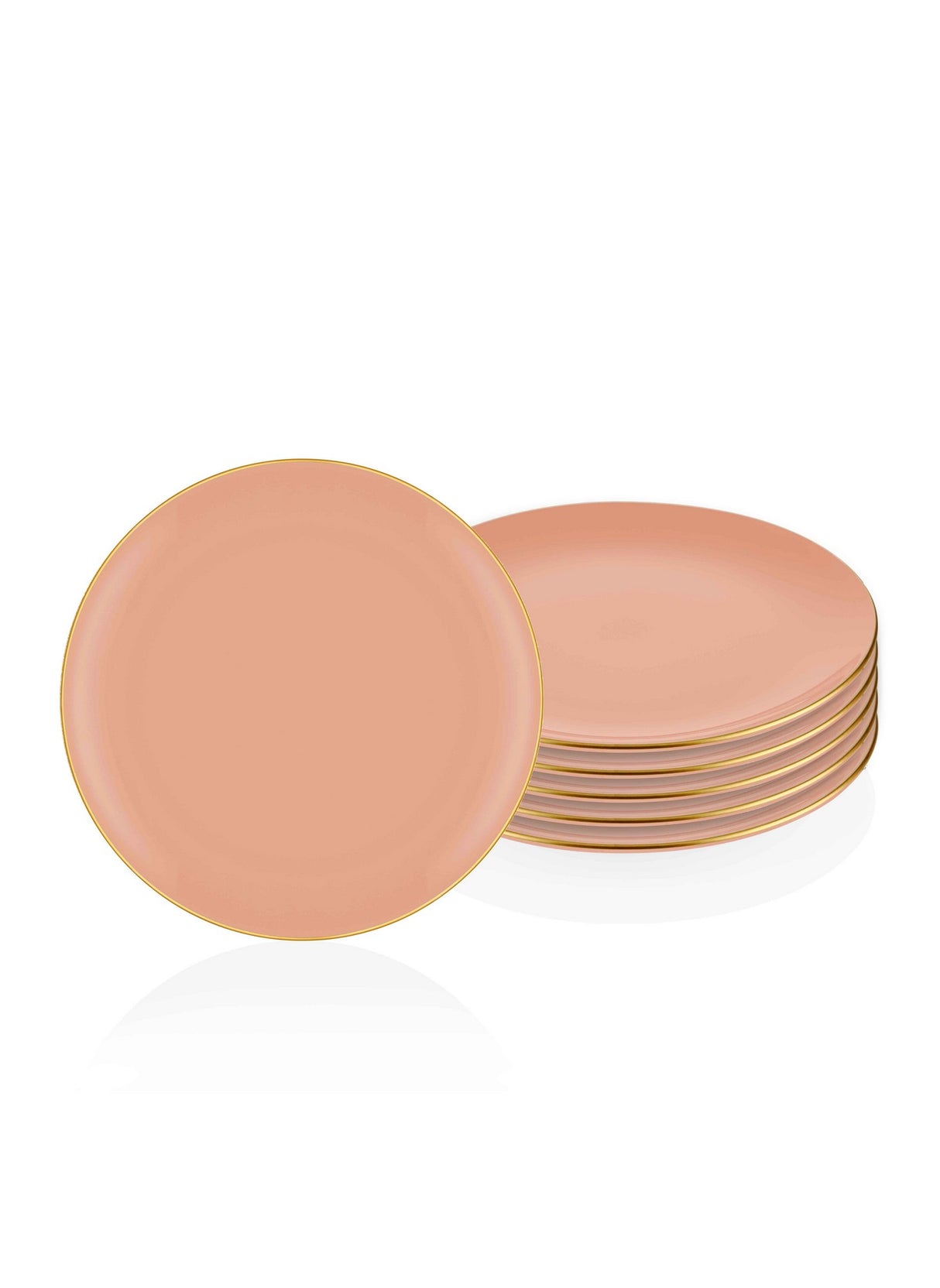 Set de farfurii 6 bucăți BSC0016, Salmon, 26x26x1 cm
