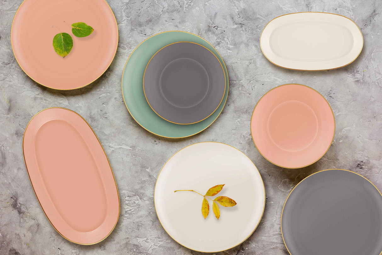 Set de farfurii 2 bucăți BSC0019, Salmon, 26x14x1 cm