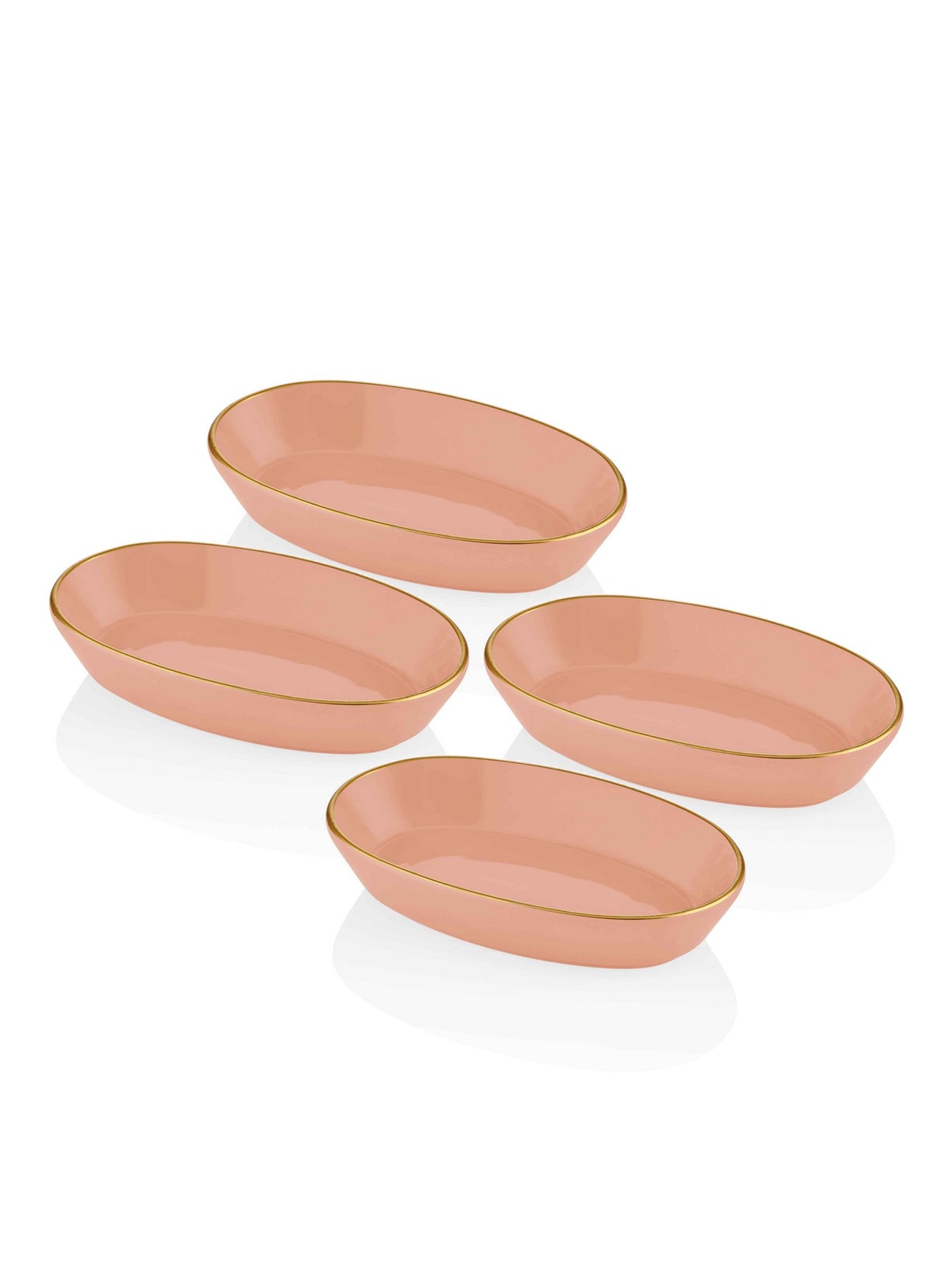 Set de farfurii 4 bucăți BSC0031, Salmon, 17x10x4 cm