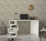 Birou Jenga, Alb, 130x60x75 cm
