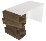 Birou Jenga, Alb - Nuc, 130x60x75 cm