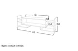 Comodă TV Sema, Diverse culori, 140x30x40 cm - Alb - Nuc | SKU: 745DCD3047 | Comodă TV Sema, 140x30x40 cm, varianta Alb - Nuc, produs pentru amenajarea locuinței, disponibil online în România la CasaMob