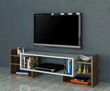 Comodă TV Sema, Diverse culori, 140x30x40 cm - Alb - Nuc | SKU: 745DCD3047 | Comodă TV Sema, 140x30x40 cm, varianta Alb - Nuc, produs pentru amenajarea locuinței, disponibil online în România la CasaMob