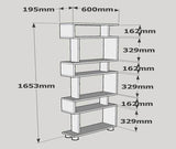 Bibliotecă Blok, Diverse culori, 60x20x165 cm - Alb - Nuc | SKU: 745DCD3606 | Bibliotecă Blok, 60x20x165 cm, varianta Alb - Nuc, produs pentru amenajarea locuinței, disponibil online în România la CasaMob