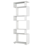 Bibliotecă Blok, Diverse culori, 60x20x165 cm - Alb - Nuc | SKU: 745DCD3606 | Bibliotecă Blok, 60x20x165 cm, varianta Alb - Nuc, produs pentru amenajarea locuinței, disponibil online în România la CasaMob