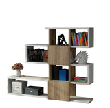 Bibliotecă Karlin, Diverse culori, 120x20x109 cm - Alb - Nuc | SKU: 745DCD3608 | Bibliotecă Karlin, 120x20x109 cm, varianta Alb - Nuc, produs pentru amenajarea locuinței, disponibil online în România la CasaMob