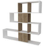 Bibliotecă Karlin, Diverse culori, 120x20x109 cm - Alb - Nuc | SKU: 745DCD3608 | Bibliotecă Karlin, 120x20x109 cm, varianta Alb - Nuc, produs pentru amenajarea locuinței, disponibil online în România la CasaMob