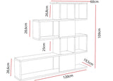 Bibliotecă Karlin, Diverse culori, 120x20x109 cm - Alb - Nuc | SKU: 745DCD3608 | Bibliotecă Karlin, 120x20x109 cm, varianta Alb - Nuc, produs pentru amenajarea locuinței, disponibil online în România la CasaMob