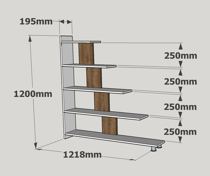 Bibliotecă Reward, Diverse culori, 122x20x120 cm - Alb - Nuc | SKU: 745DCD3615 | Bibliotecă Reward, 122x20x120 cm, varianta Alb - Nuc, produs pentru amenajarea locuinței, disponibil online în România la CasaMob