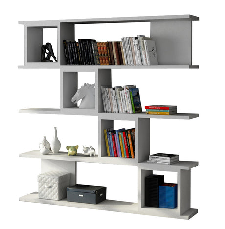 Bibliotecă Wind, Alb, 120x20x120 cm