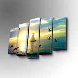 Tablou canvas 5 bucăți 5PUC-001, Multicolor, 82x50x3 cm