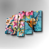 Tablou canvas 5 bucăți 5PUC-002, Multicolor, 82x50x3 cm