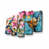 Tablou canvas 5 bucăți 5PUC-002, Multicolor, 82x50x3 cm