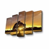 Tablou canvas 5 bucăți 5PUC-004, Multicolor, 82x50x3 cm