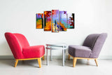 Tablou canvas 5 bucăți 5PUC-006, Multicolor, 82x50x3 cm