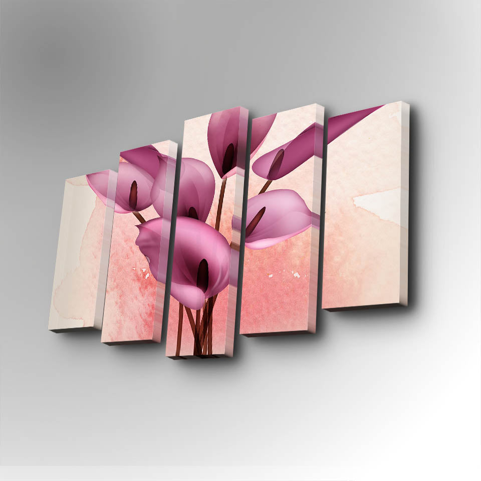 Tablou canvas 5 bucăți 5PUC-010, Multicolor, 82x50x3 cm