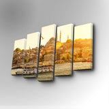 Tablou canvas 5 bucăți 5PUC-028, Multicolor, 82x50x3 cm