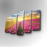Tablou canvas 5 bucăți 5PUC-033, Multicolor, 82x50x3 cm