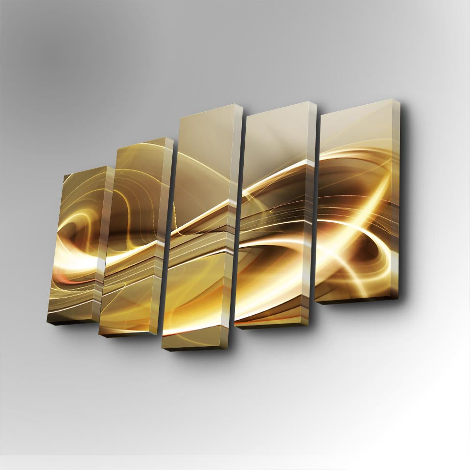 Tablou canvas 5 bucăți 5PUC-036, Multicolor, 82x50x3 cm
