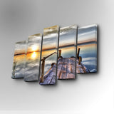 Tablou canvas 5 bucăți 5PUC-048, Multicolor, 82x50x3 cm