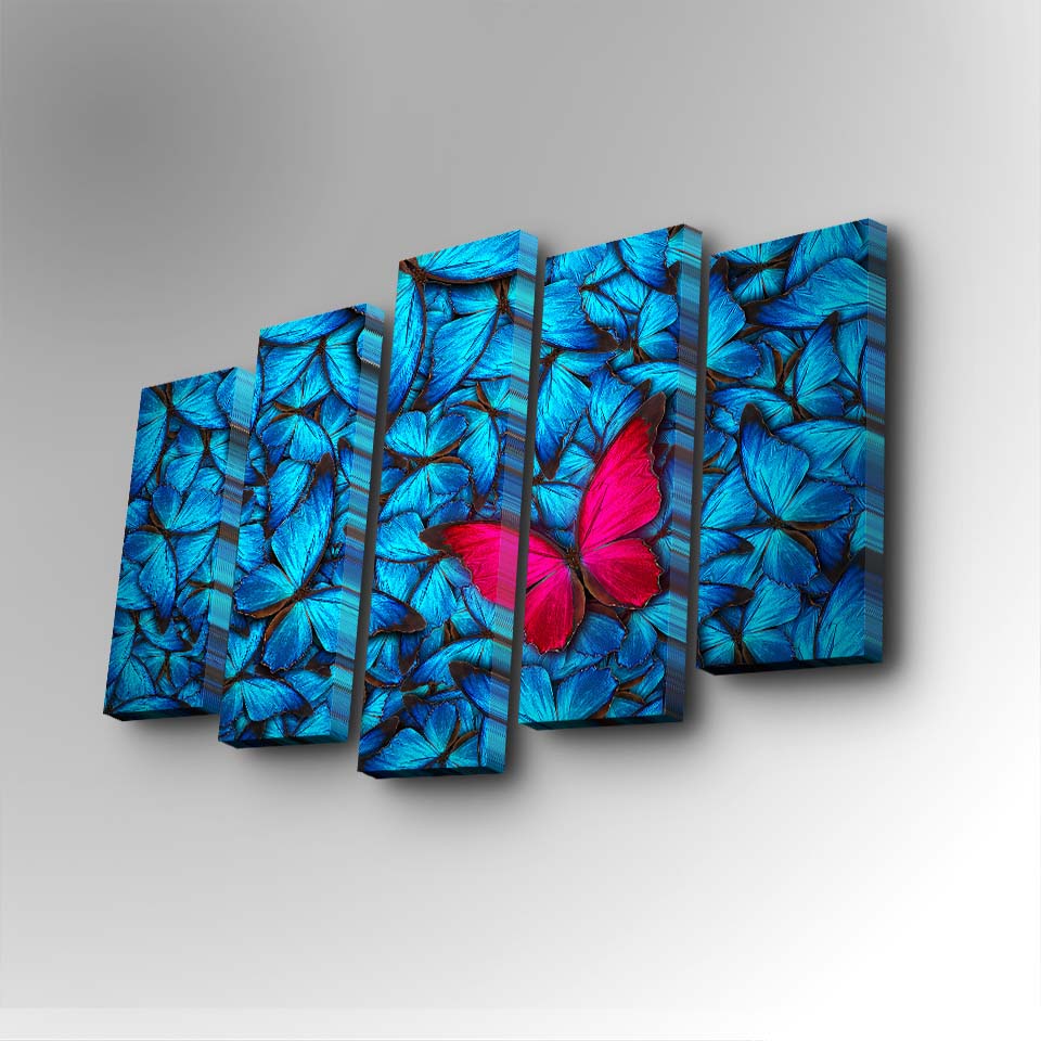 Tablou canvas 5 bucăți 5PUC-050, Multicolor, 82x50x3 cm