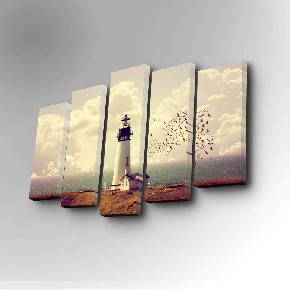 Tablou canvas 5 bucăți 5PUC-061, Multicolor, 82x50x3 cm