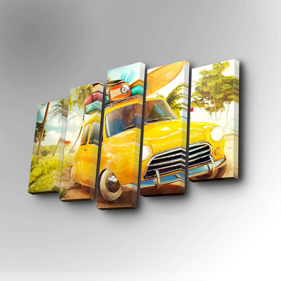 Tablou canvas 5 bucăți 5PUC-069, Multicolor, 82x50x3 cm