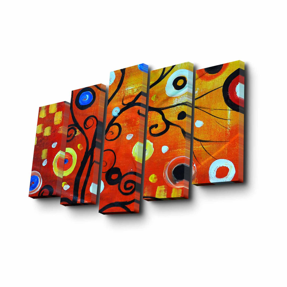 Tablou canvas 5 bucăți 5PUC-008, Multicolor, 82x50x3 cm