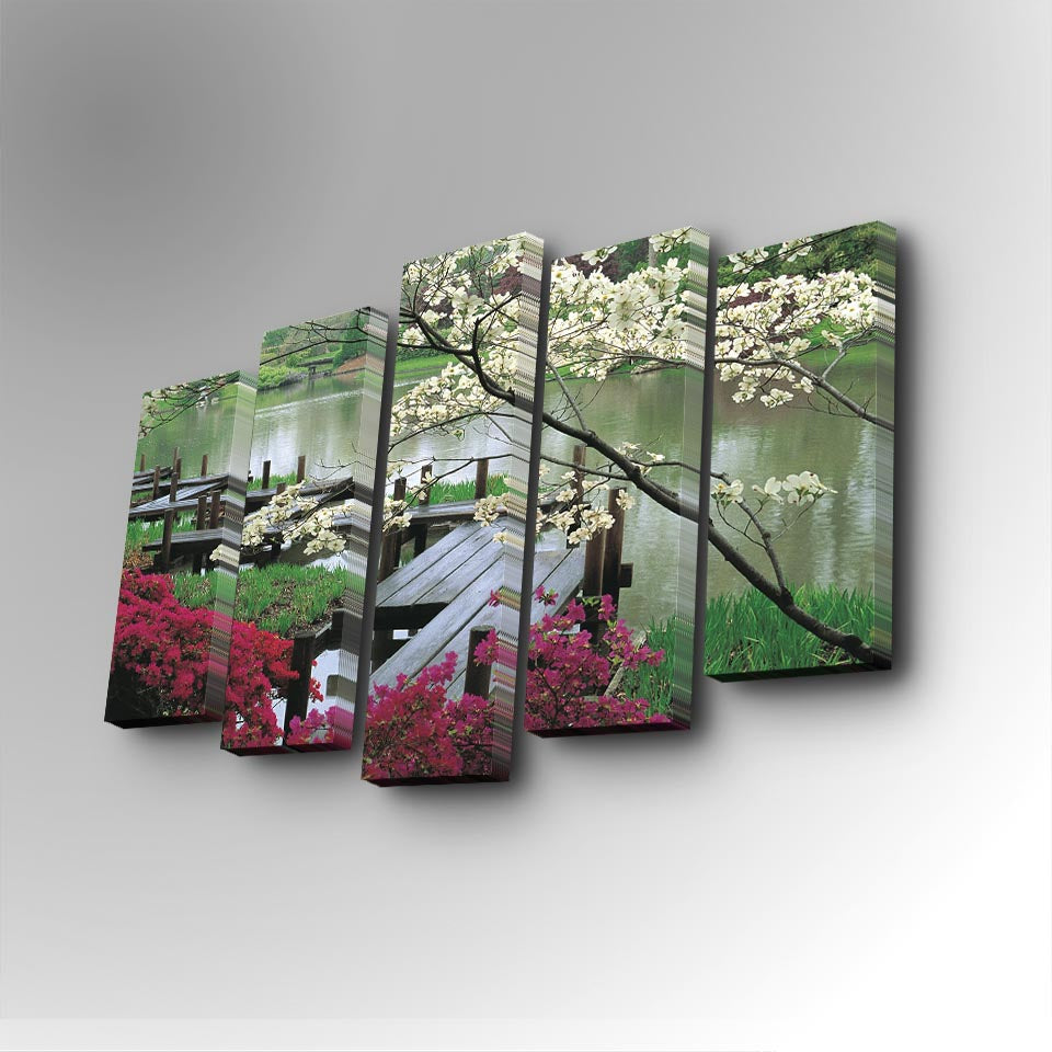Tablou canvas 5 bucăți 5PUC-014, Multicolor, 82x50x3 cm